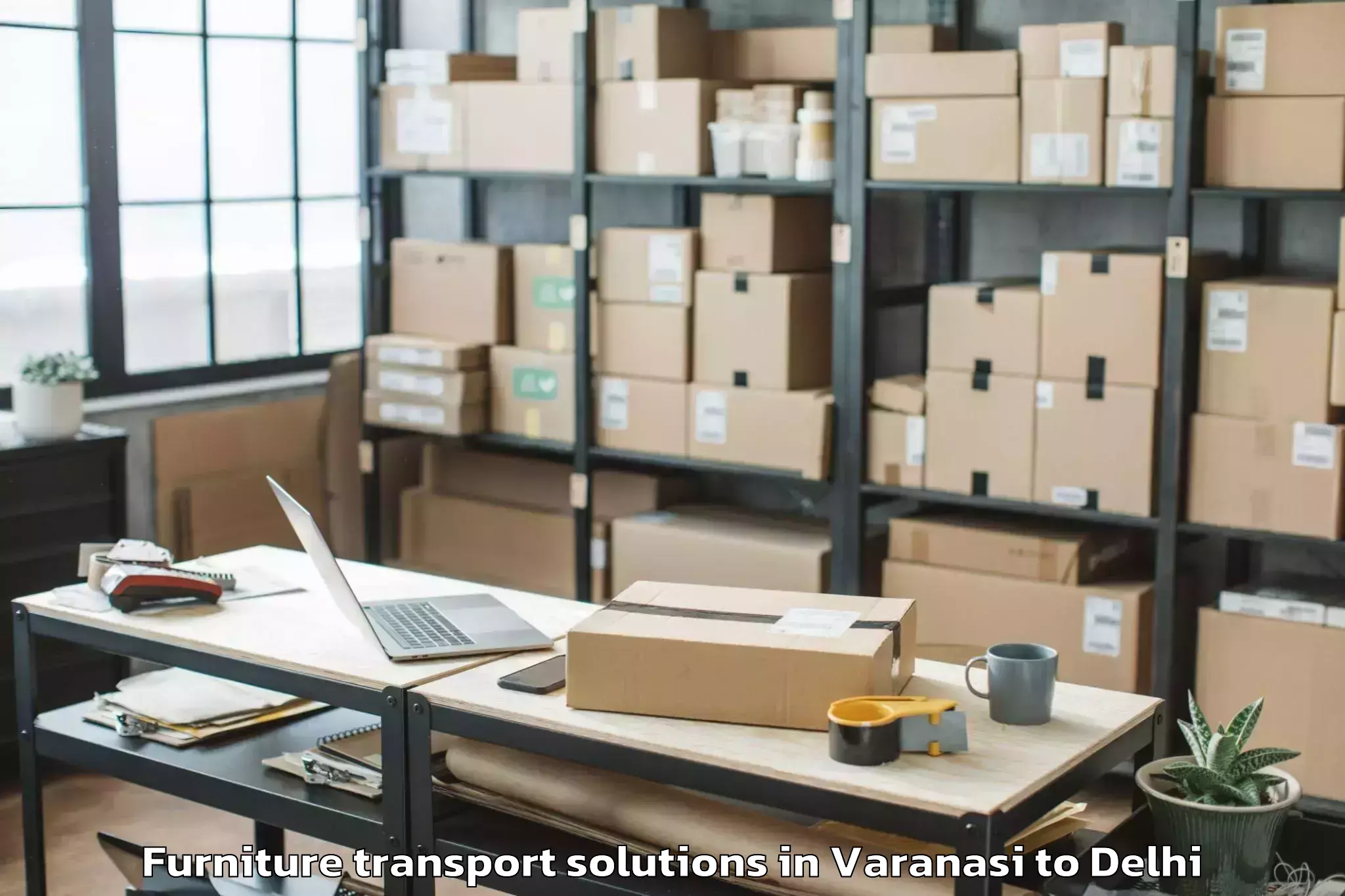 Easy Varanasi to Chanakya Puri Furniture Transport Solutions Booking